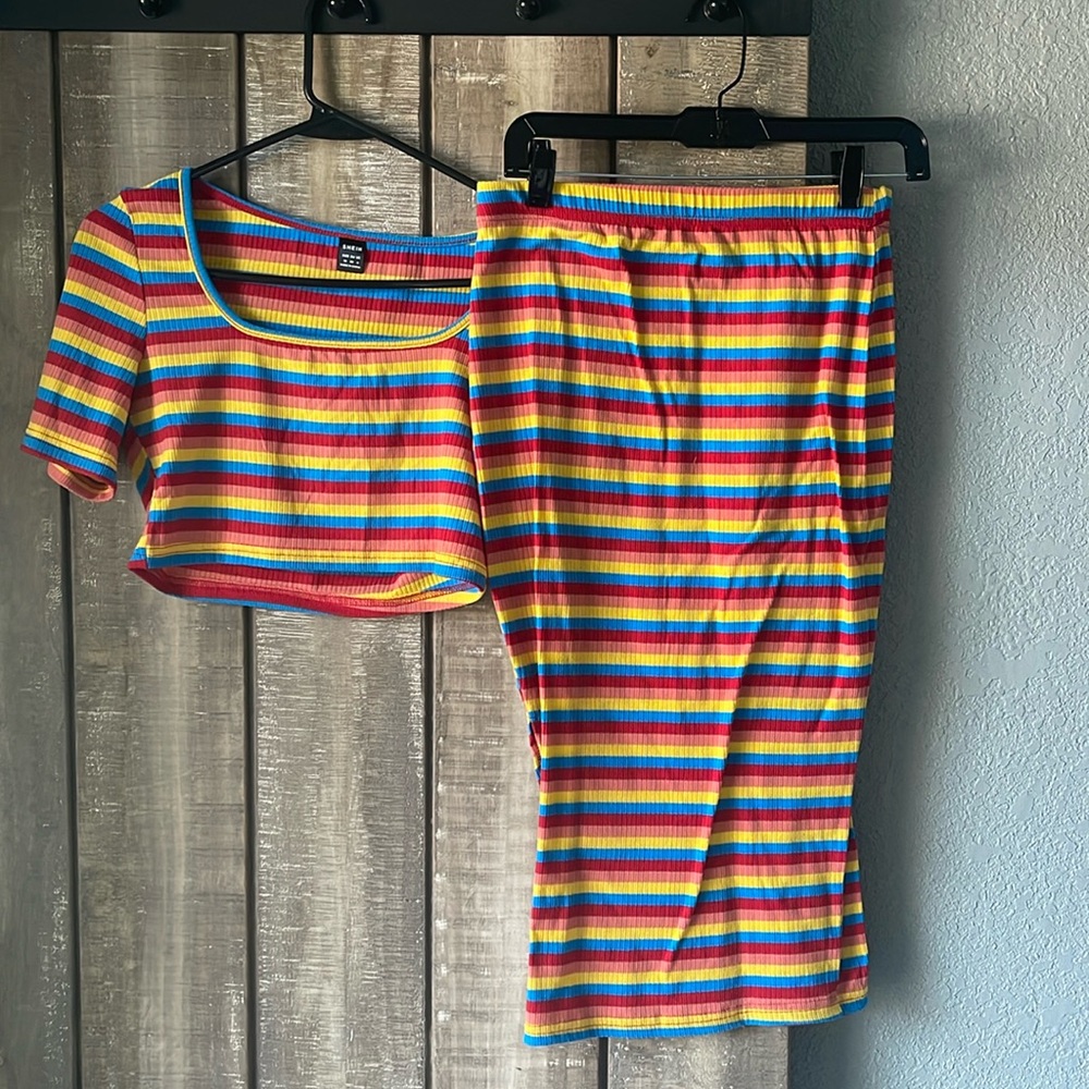 SHEIN two piece crop with pencil skirt
